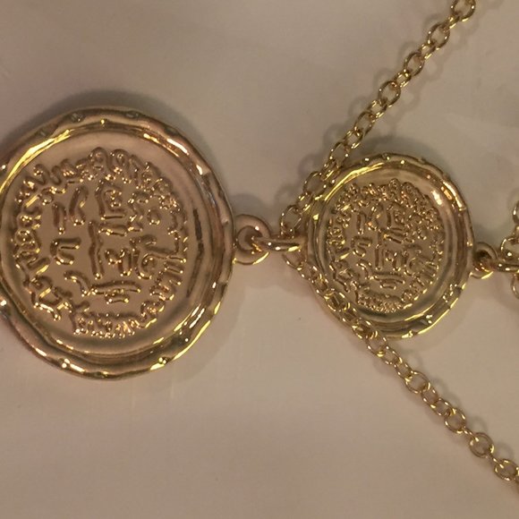 NWT, Amber Sceats Double Coin Necklace - Picture 2 of 3